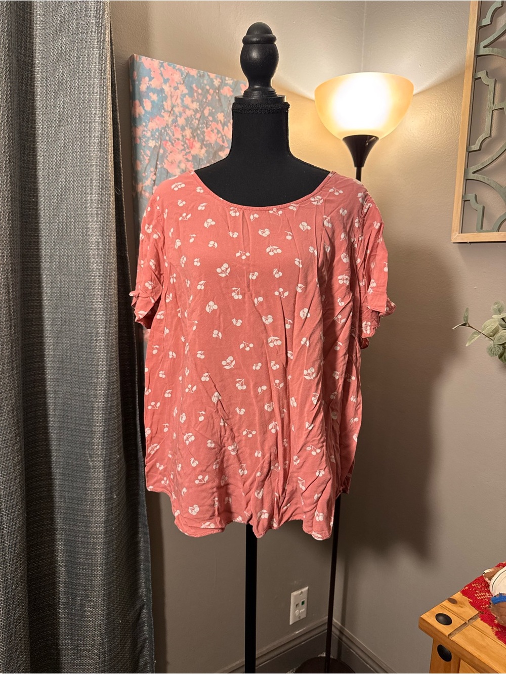 torrid Coral Pink Short Sleeve Cherry Tee